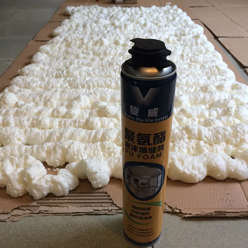 Polyurethane PU foam spray mounting of window and door frames foam sealant