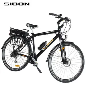 SIBON B0510118 CE 250W lithium battery brushless motor China suspension fork disc brake alloy frame 6 speed electric bike price