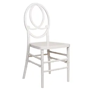 Cadeira de banquete de resina branca empilhando, cadeira phoenix