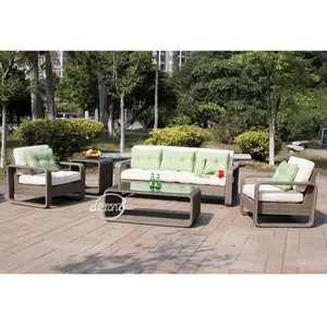 Set Furnitur Sofa Rotan Taman Luar Ruangan Modern