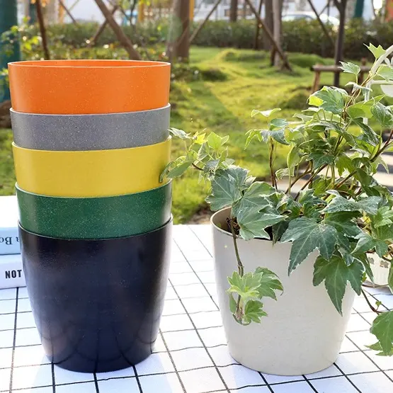 Wholesale cheap garden pots planters biodegradable flower pot bonsai artificial bamboo fiber flower pot