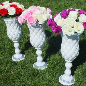 <strong>Mirror</strong> Mosaic Crystal Bead White Columnsv Vase Roman <strong>Column</strong> - Product Image 3