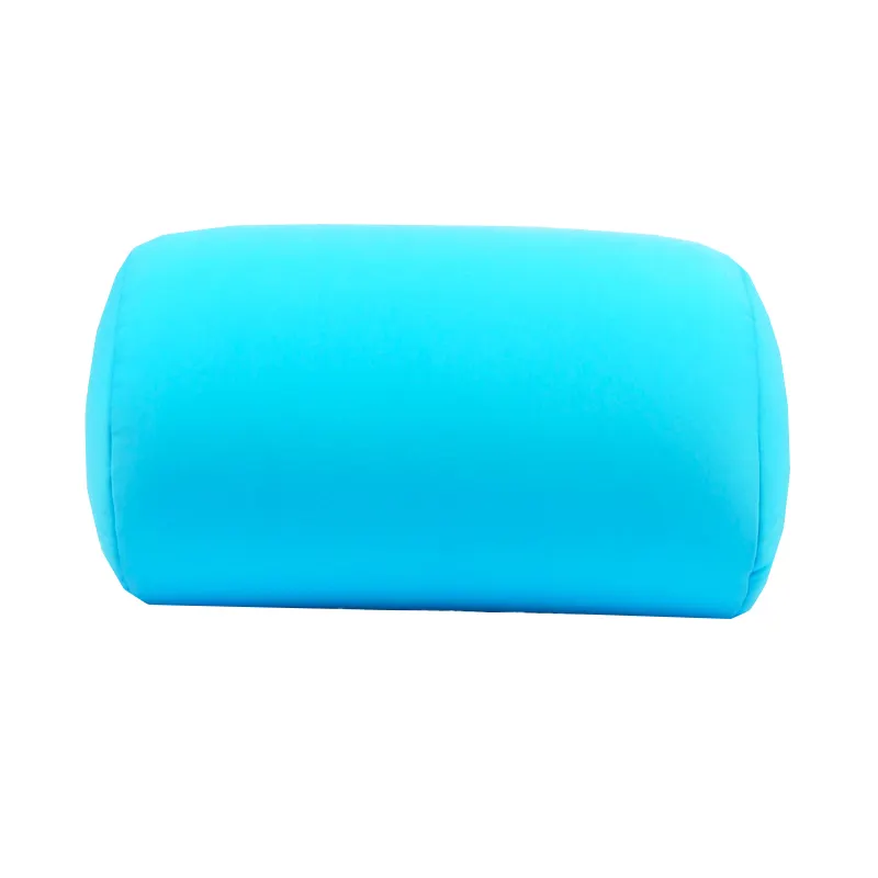 Travesseiro em formato de tubo, micro contas recheado rolo de viagem travesseiro de espuma poliestireno com fivelas ajustáveis