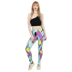 Zohra neo geo leggings de spandex, feminina, atacado, sexy, estampada, personalizada, esportiva, academia, yoga