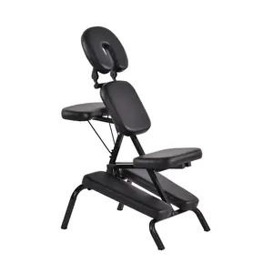 كرسي تدليك الجسم المعدني الأسود الرخيص بدون جاذبية صالون سبا للتجميل قابل للطي من الفولاذ الصحي