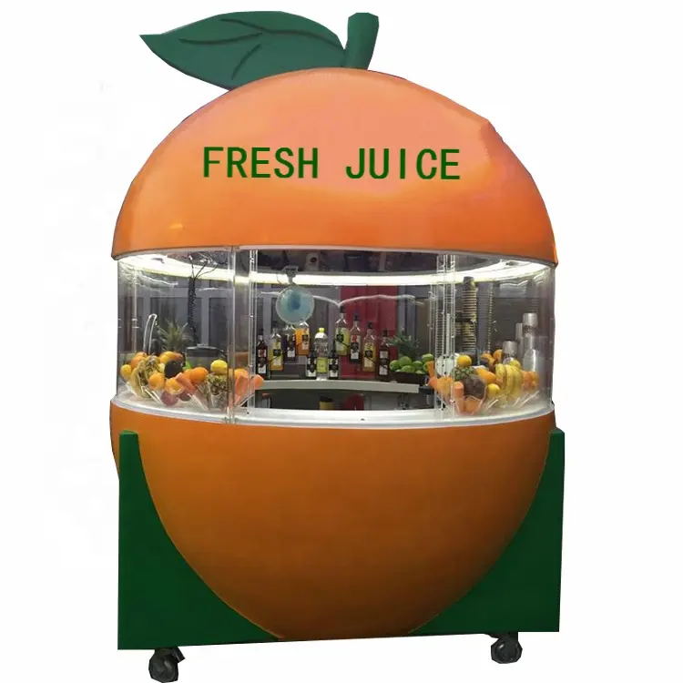 Nouvelle conception mobile en fibre de verre de kiosque orange extérieur avec support en métal 220v pour les restaurants, les hôtels et les magasins d'alimentation