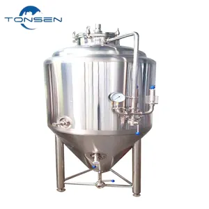 Tanque de fermentación de acero inoxidable, fermentador cónico de cerveza usado 2000L