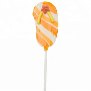 주황색 색깔 슬리퍼 모양 lollipop 좋은 품질 제과