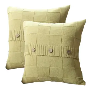 Cable Knit Cotton Double-Side Throw Pillow Case Cushion for Bed Couch Chair