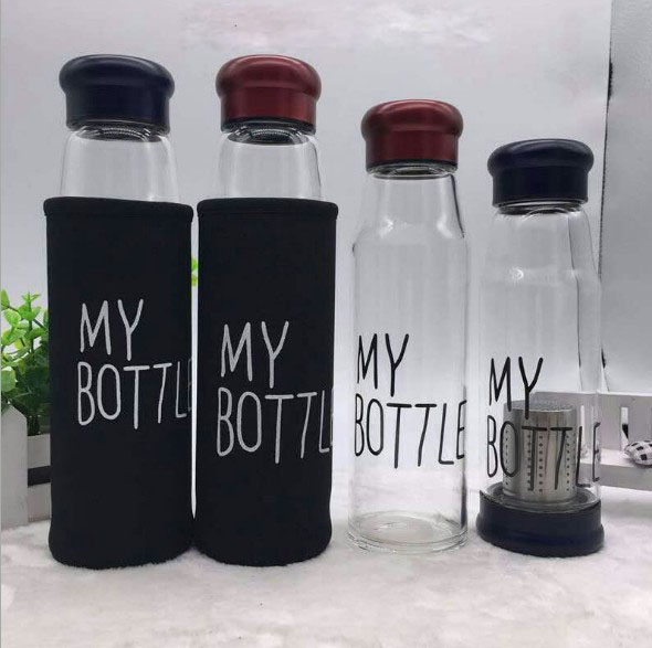 550ml Sleeves Infuser Glass Water My Bottle Portable Water Glass Bottle