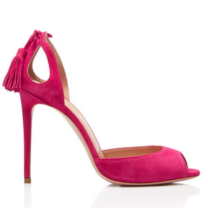 10cm di copertura sottile <span class=keywords><strong>tacco</strong></span> rosa rosso poco profondo a punta aperta con cinturino in pelle scamosciata ragazze pump <span class=keywords><strong>sandali</strong></span> da <span class=keywords><strong>donna</strong></span> - Product Image 2