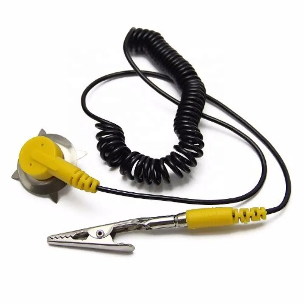 Nieuwe Esd Anti-Statische Veiligheid Clip Flexibele Coiled Ground Kabel Aarding Koord Elastische Aarding Draad