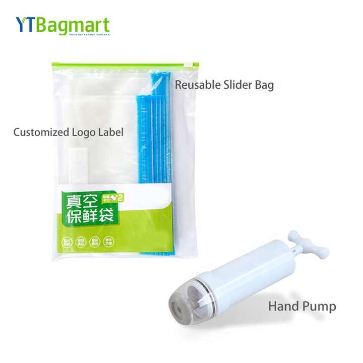 Reusable Sous Vide Bags Vacuum Sealing Resealable Food Vacuum Bags with Pump