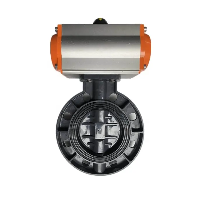 factory sale single acting double acting UPVC ABS FRPP PPH pneumatic butterfly valve ball valve