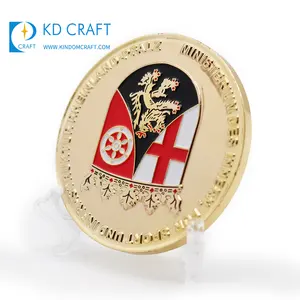 High Quality Custom Metal Zinc Alloy Die Casting Enamel Plated Gold Challenge Coin For Sale