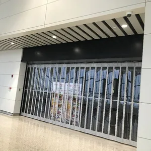 24 Hours Transparent Polycarbonate Folding Door Crystal Accordion Door for the shop