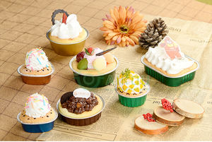 Moule en aluminium jetable avec couvercle, mur lisse, pour dessert 80ml - Product Image 5