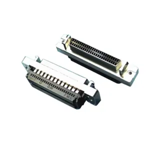 Conector de cabo fita fêmea SCSI-2 hd 50 pinos, conector de cabo plano com suporte de trinca