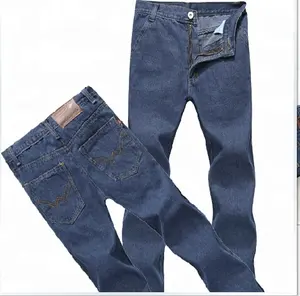 Straight man zip fly big size man cheap jeans for work