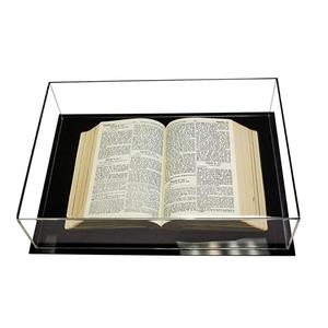 Vitrine de présentation de livres en plexiglas acrylique sur mesure, transparente, pour livres rares, avec bases noires vendues séparément, couvercles anti-poussière rigides - Product Image 1