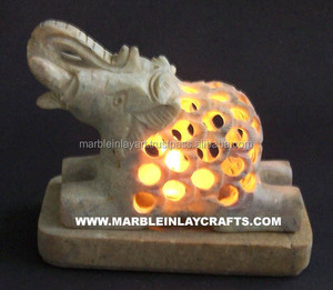 Soapstone Handmade <b>Elephant</b> Design <b>Candle</b> Holders - Product Image 1