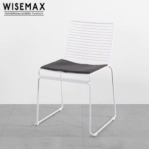 Wisemax เฟอร์นิเจอร์เฟอร์นิเจอร์เฟอร์นิเจอร์ประตูเคลือบด้วยผงเบอโตเมียลวดโลหะสำหรับทานอาหารทันสมัยเก้าอี้คาเฟ่พร้อมเบาะ - Product Image 3
