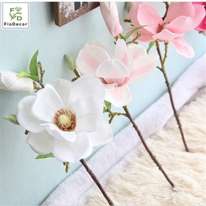 Fleurs de <span class=keywords><strong>Magnolia</strong></span> Artificielles Pas Chères en Tissu de Soie Centre de Table Maison Décoration de Fête de Mariage Arrangement Floral - Product Image 4