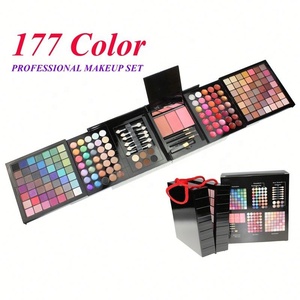 Pro cosmetic girls make up set large makeup 177 color eyeshadow palette