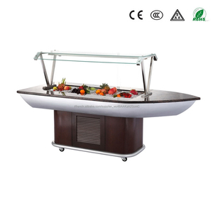 Chine fabricant OEM luxe bateau forme <span class=keywords><strong>buffet</strong></span> affichage en bois <span class=keywords><strong>vitrine</strong></span> <span class=keywords><strong>réfrigérée</strong></span> pour la restauration avec CE - Product Image 2
