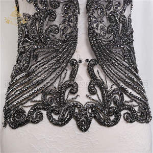 Nero di cristallo di patch <span class=keywords><strong>accessori</strong></span> abito <span class=keywords><strong>da</strong></span> sposa di applique <span class=keywords><strong>per</strong></span> il vestito <span class=keywords><strong>da</strong></span> <span class=keywords><strong>sera</strong></span> - Product Image 5