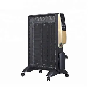 Black 1500W electric portable mica convector panel heater indoor