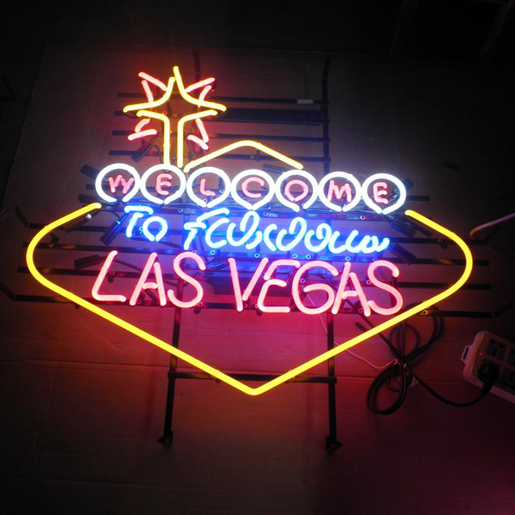 Sinal de vidro las vegas neon