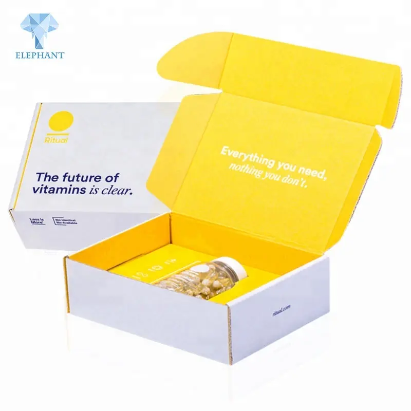 Kotak Penyimpanan Vitamin Bergelombang Kualitas Tinggi Kemasan Datar Obral Besar Logo Kustom