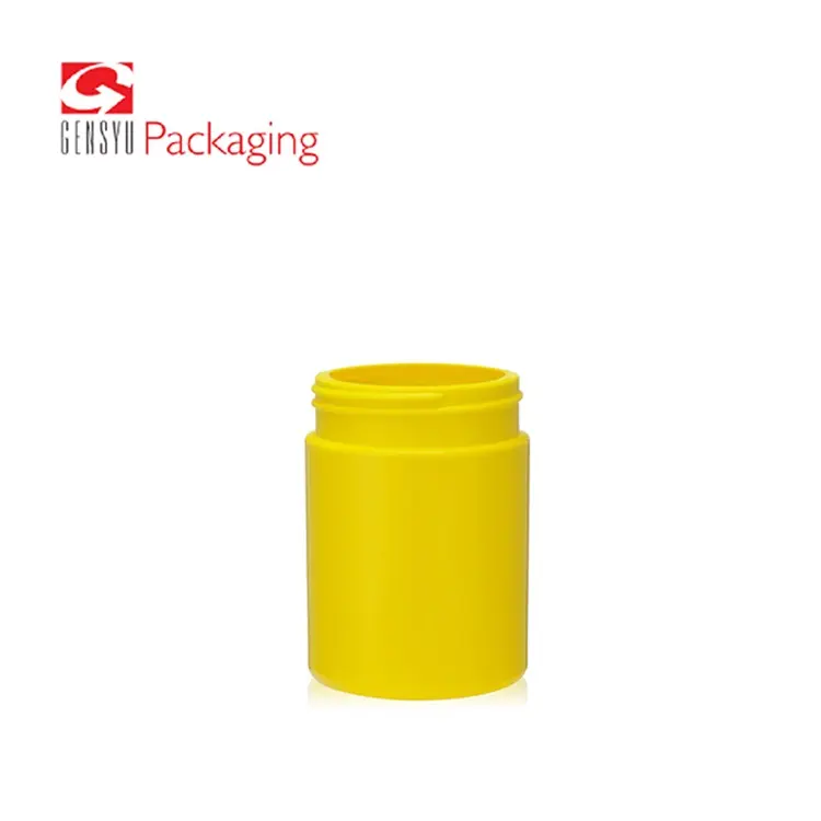 丸薬用UV光沢黄色プラスチックジャー/ボトル