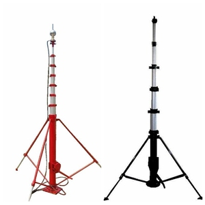 10 to 12 meter wind sensors antenna and PTZ video camera tripod aluminum portable telescoping tower mast kit new