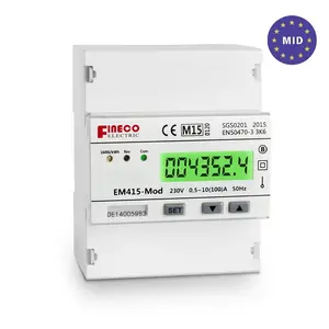 EM415-Mod 230V 10(100)A MID approved single phase RS485 kilowatt hour meter, power quality meter, Power analyzer