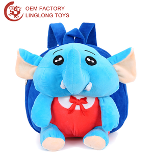 Phim Hoạt Hình Màu Xanh Voi Thêu Mô Hình Sang Trọng Ba Lô Dây Kéo Trường Túi Đồ Chơi Cho Trẻ Em Trẻ Em Của Ba Lô - Product Image 2