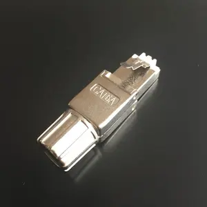 RJ45 Cat6A Shielded Tool-less Male Connector With Screw Cap