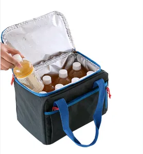 China Fornecedores Grosso Nylon Alumínio Foil Warmer Handbag Manter Quente Frio Fresco Lunch Box Cooler Bag