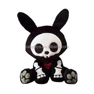 Cool skeleton stuffed bunny doll black rabbit toy