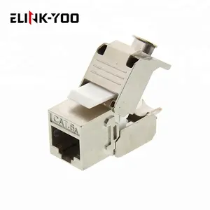 10g 180 degree toolless CAT6A Shielded STP/FTP Keystone module Jack