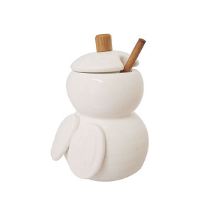 <span class=keywords><strong>Pot</strong></span> à <span class=keywords><strong>miel</strong></span> blanc en céramique, <span class=keywords><strong>Mini</strong></span> <span class=keywords><strong>Pot</strong></span> mignon de ml - Product Image 4