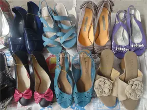 2015 fashion used ladies shoes bales in containers