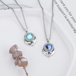 Europa En De Verenigde Staten Hot Selling Schattige Saffier Huisdier Urn Ketting Sieraden Perzik Hartvormige Opengewerkte Hanger Ketting