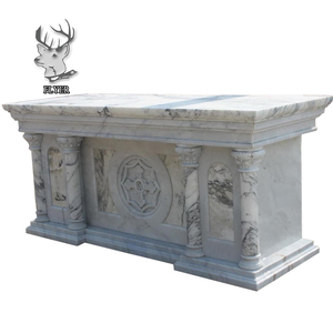 Nouveau design Grand autel en marbre blanc avec colonnes à vendre - Product Image 4