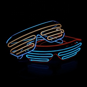 Hot Selling Led Sonnenbrille Bunte <span class=keywords><strong>Neon</strong></span> Glowing Light El Wire Party Brille für Weihnachts geschenk artikel - Product Image 4