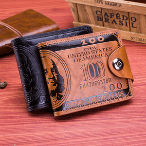 Venta CALIENTE US100 Cartera de hombre de cuero de PU vintage en relieve de cien dólares con cierre magnético - Product Image 2