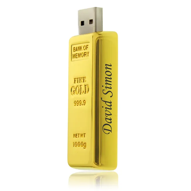 OEM gold bar usb flash pen drive memory 2.0 2gb 4gb logo