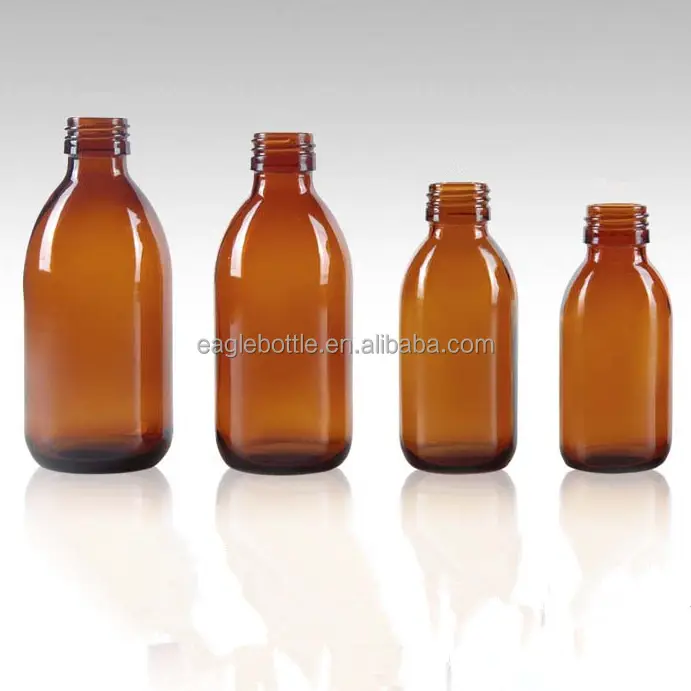 Botellas de vidrio ámbar de grado farmacéutico, frasco de vidrio para medicina, 30ml, 60ml, 100ml, 125ml, 150ml, 200ml