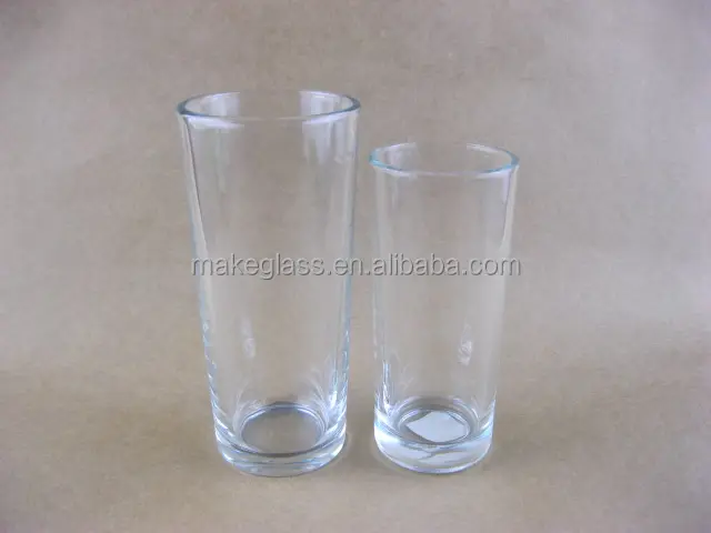 360 ml ve 200 ml uzun boylu ve ince cam bardak, düz içecek bardağı, cam